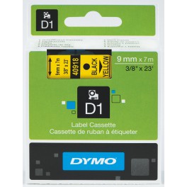 Etykiety, taśma DYMO D1 9mm - S0720730 (40918) taśma żółta, nadruk czarny