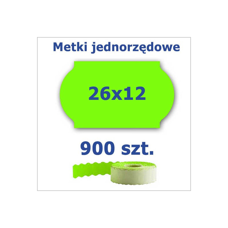 Metki jednorzędowe 26x12 zielone, fala 4500szt Metki jednorzędowe 26x12 zielone, fala 4500szt