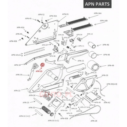 Tryb (zębatka) APN-20 do aplikatorów TOWA AP65-30, AP65-60, AP65-100