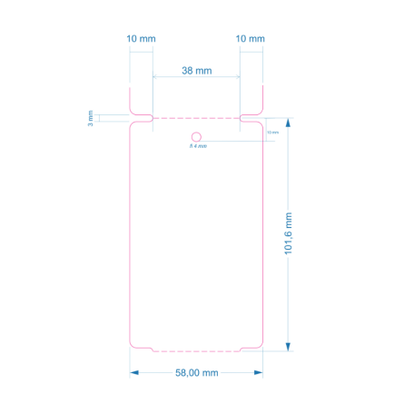 Przywieszka plastikowa 58x101, 500szt, biała, bez kleju, termotransferowa, F03 HDPE
