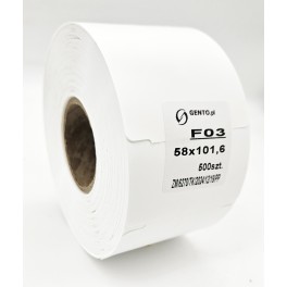 Przywieszka plastikowa 58x101, 500szt, biała, bez kleju, termotransferowa, F03 HDPE