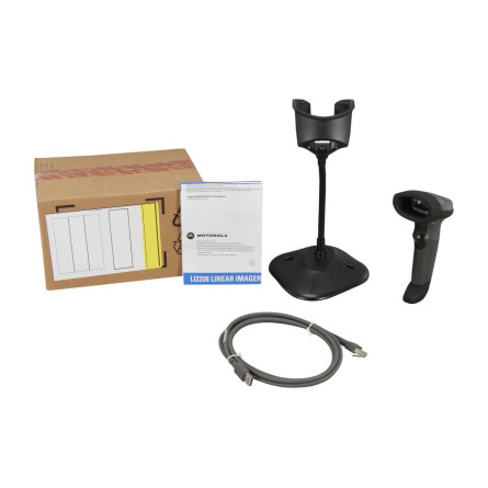 Zebra LI2208 czytnik kodów, zestaw z podstawką i kablem USB